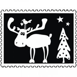Tampon Bois Courrier de Noël Elan - IkaIpaka Royan