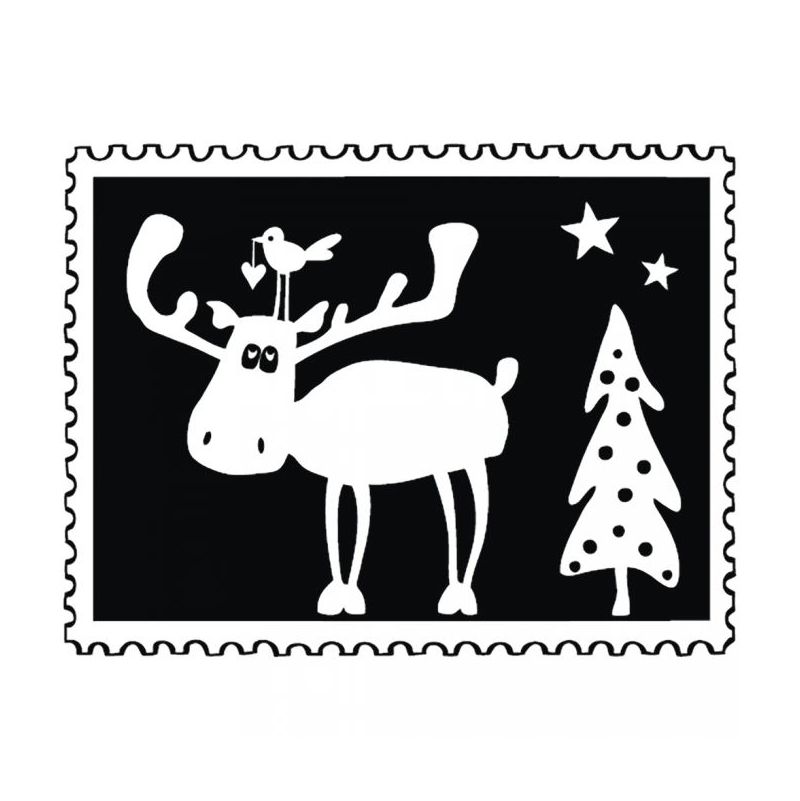 Tampon Bois Courrier de Noël Elan - IkaIpaka Royan