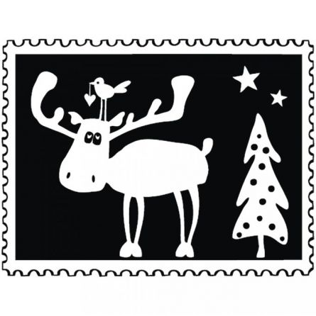 Tampon Bois Courrier de Noël Elan - IkaIpaka Royan
