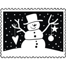 Tampon bois Courrier de Noël Bonhomme de Neige - IkaIpaka Royan