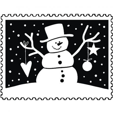 Tampon bois Courrier de Noël Bonhomme de Neige - IkaIpaka Royan