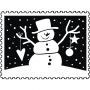 Tampon bois Courrier de Noël Bonhomme de Neige - IkaIpaka Royan