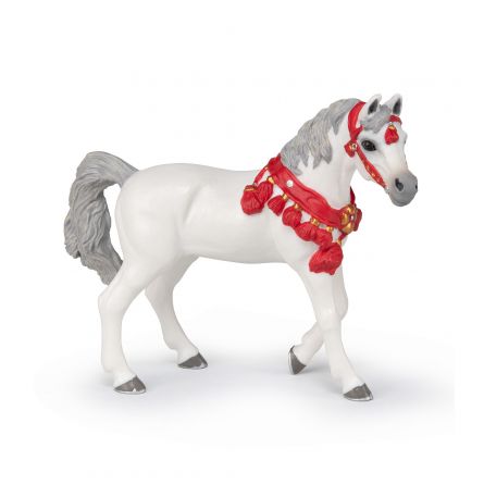 Cheval Arabe Blanc en tenue de parade Papo - IkaIpaka Royan