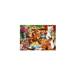 Puzzle 100p Kittens in the Potting Shed - IkaIpaka Royan
