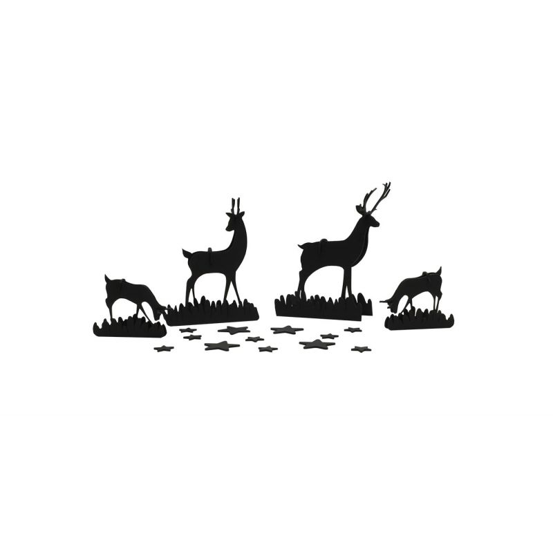 Famille Cerfs carton noir - IkaIpaka Royan