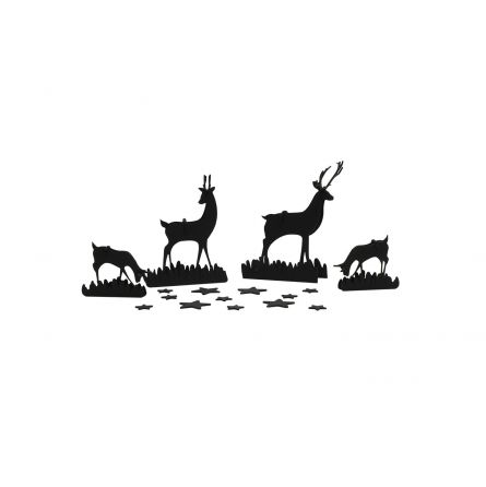 Famille Cerfs carton noir - IkaIpaka Royan