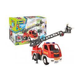 Maquette voiture Junior KIT CAMION POMPIER GRANDE ÉCHELLE AVEC FIGURINE - IkaIpaka Royan