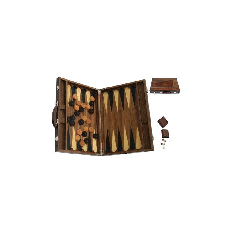 Backgammon bois marqueté luxe 46 cm Loisirs nouveaux Ikaipaka