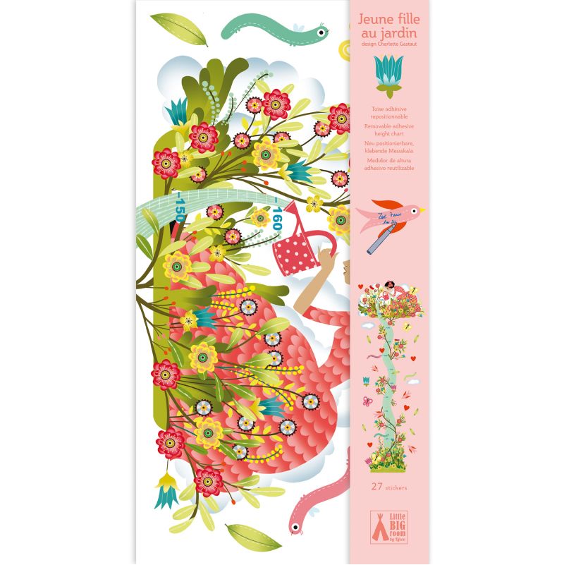 Stickers Toise Jeune Fille au Jardin - IkaIpaka Royan