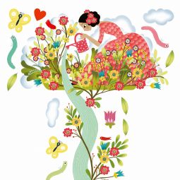 Stickers Toise Jeune Fille au Jardin - IkaIpaka Royan