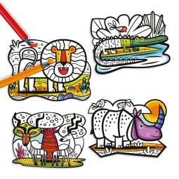 Coloriage velours Animaux de la savane - IkaIpaka Royan