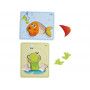 Puzzle en bois - Grenouille et Poissons - IkaIpaka Royan