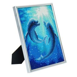 Crystal Art Kit cadre argent Dauphins - IkaIpaka Royan
