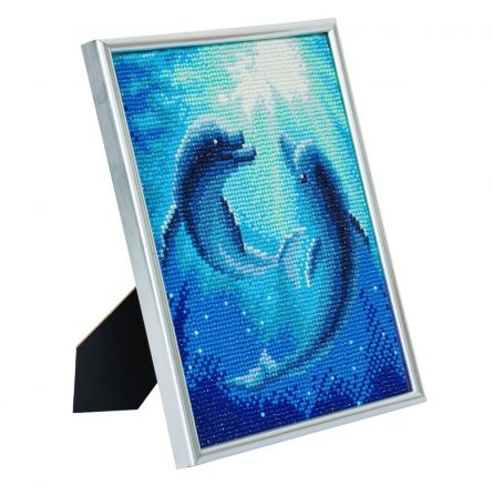 Crystal Art Kit cadre argent Dauphins - IkaIpaka Royan