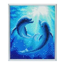 Crystal Art Kit cadre argent Dauphins - IkaIpaka Royan