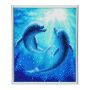 Crystal Art Kit cadre argent Dauphins - IkaIpaka Royan