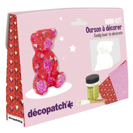 Mini Kit Ourson Rouge Décopatch Décopatch Ikaipaka jeux &