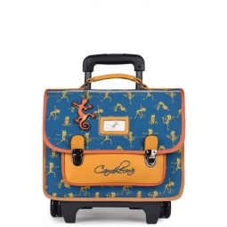 Cartable à roulettes 2C Blue Tiger Yogi Caméléon Caméléon