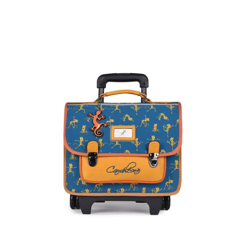 Cartable à roulettes 2C Blue Tiger Yogi Caméléon Caméléon