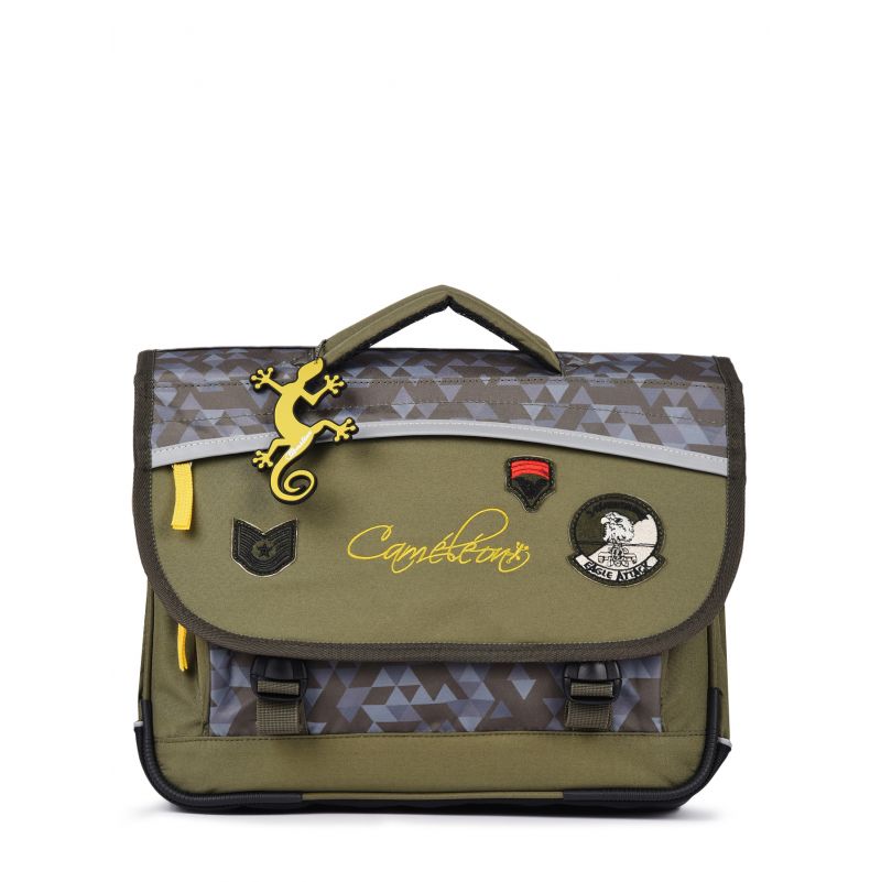 Cartable 2c 38cm Kaki Military Caméléon Caméléon Ikaipaka jeux