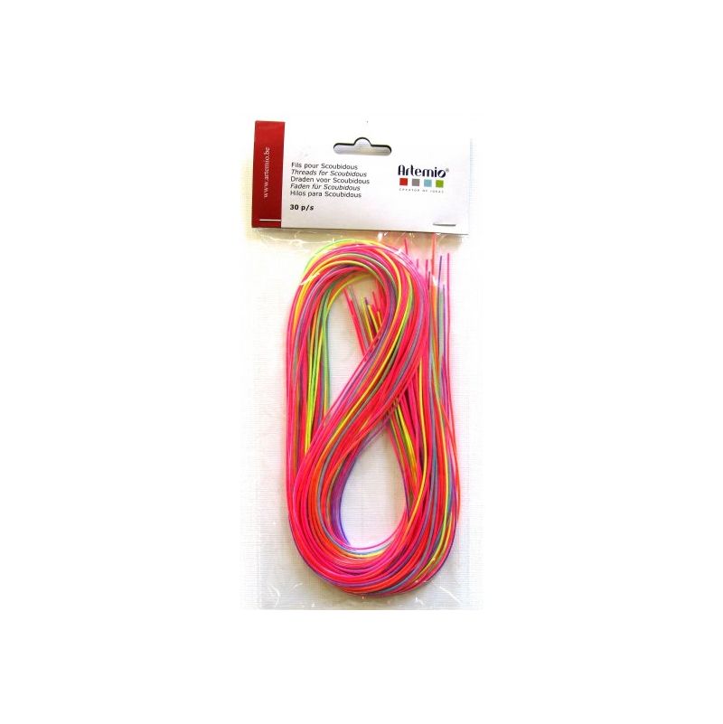 Fils Scoubidou FLUO x30 Artémio Artemio Ikaipaka jeux & jouets