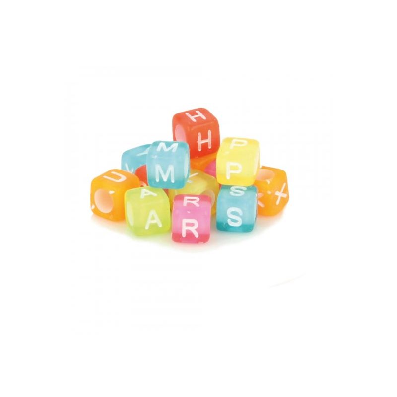 Perles Alphabet acidulées 6mm Artemio Ikaipaka jeux & jouets