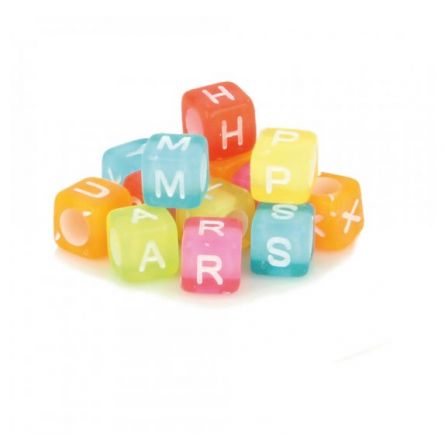 Perles Alphabet acidulées 6mm Artemio Ikaipaka jeux & jouets