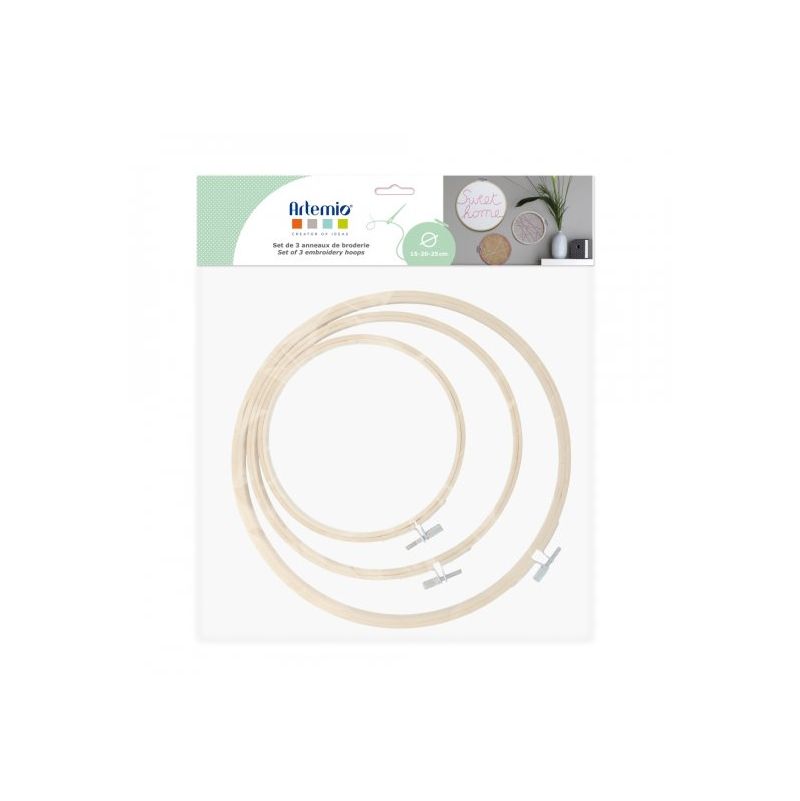 Set 3 anneaux Broderie 15, 20 et 25 cm - IkaIpaka Royan