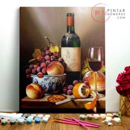 Peinture aux numéros Fruits et Vin Pintar Numeros Ikaipaka jeux