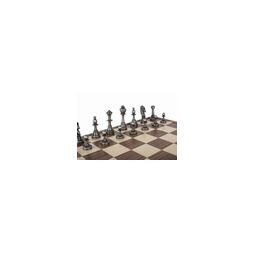 Echiquier Echec 35CM Noyer Pièce en Métal  Ikaipaka jeux &