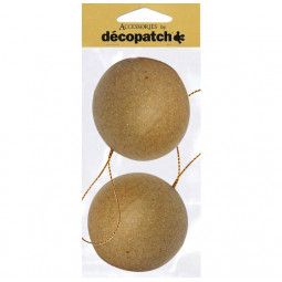 Sachet 2 Boules avec cordon doré Décopatch - IkaIpaka Royan