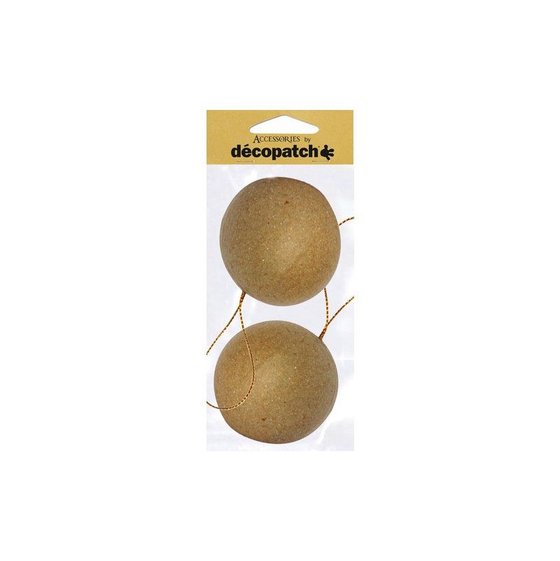 Sachet 2 Boules avec cordon doré Décopatch - IkaIpaka Royan