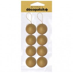 Sachet 8 Boules avec cordon doré Décopatch - IkaIpaka Royan