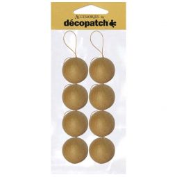 Sachet 8 Boules avec cordon doré Décopatch - IkaIpaka Royan