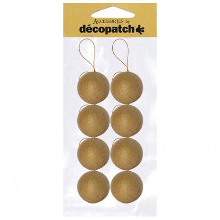 Sachet 8 Boules avec cordon doré Décopatch - IkaIpaka Royan