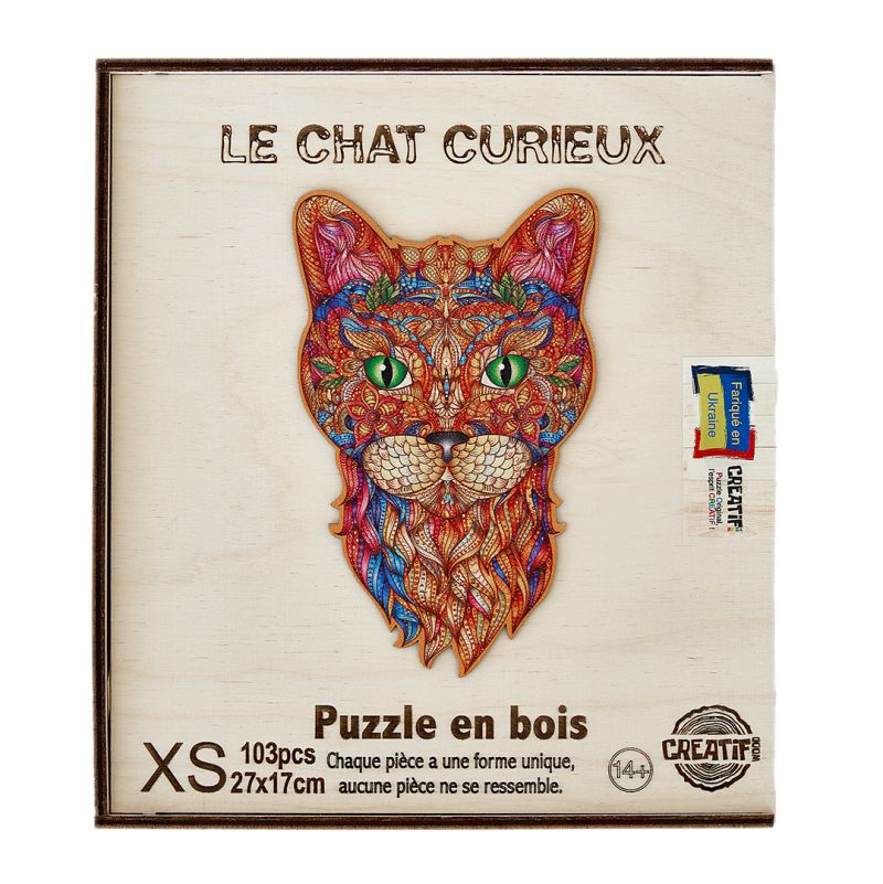 Puzzle en bois Chat Curieux - IkaIpaka Royan