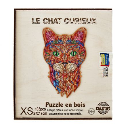 Puzzle en bois Chat Curieux - IkaIpaka Royan