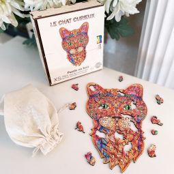 Puzzle en bois Chat Curieux - IkaIpaka Royan