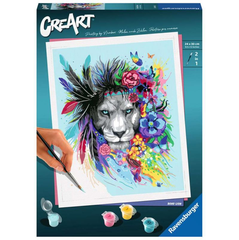 Peinture aux numéros Boho Lion Ravensburger Ikaipaka jeux &