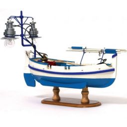 Maquette bois Barque avec lumières Calella Occre Ikaipaka jeux