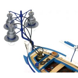 Maquette bois Barque avec lumières Calella Occre Ikaipaka jeux