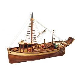 Maquette bois Bateau de Pêche Palamos Occre Ikaipaka jeux &