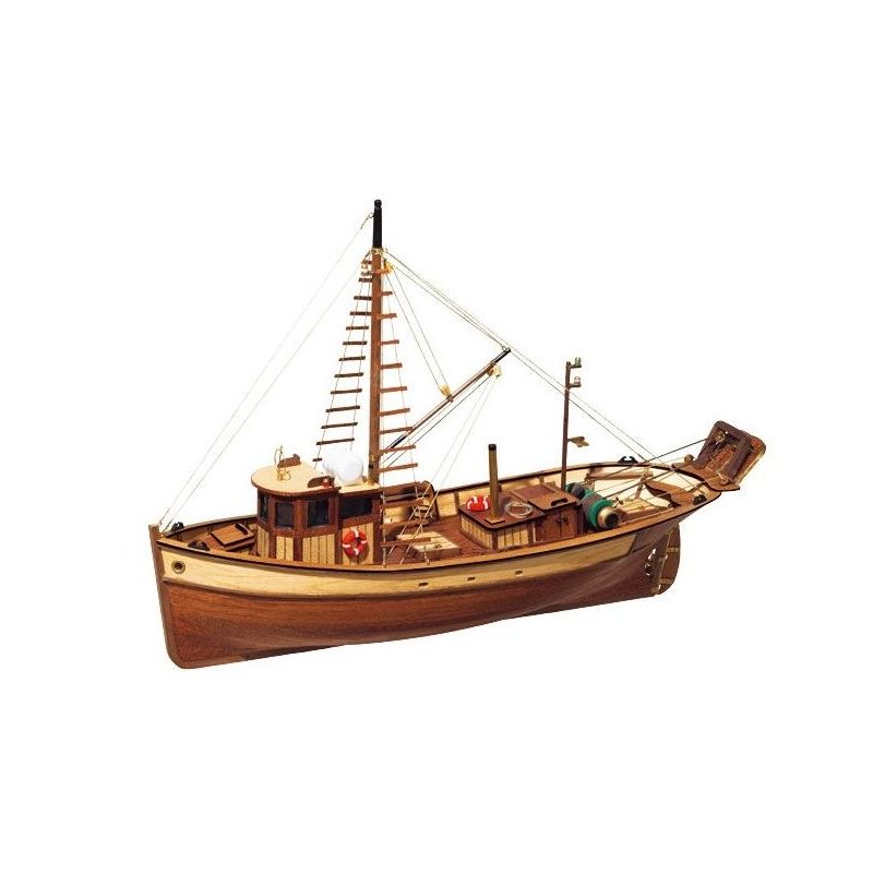 Maquette bois Bateau de Pêche Palamos Occre Ikaipaka jeux &