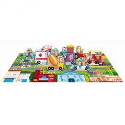 Q-BOX - LES VEHICULES puzzle 40 p Sassi Ikaipaka jeux & jouets