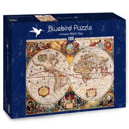 Puzzle 1000p Antique World Map BlueBird Ikaipaka jeux & jouets
