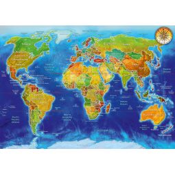 Puzzle 1000p Carte Géo-politique du monde BlueBird Ikaipaka