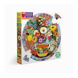 Puzzle 500p PURPLE BIRD AND FLOWERS Eeboo Eeboo Ikaipaka jeux &