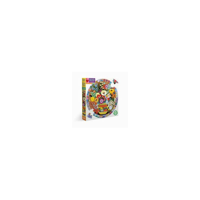Puzzle 500p PURPLE BIRD AND FLOWERS Eeboo Eeboo Ikaipaka jeux &