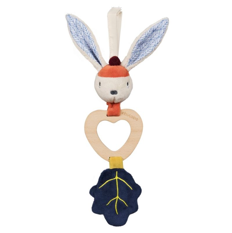 Hochet bois & tissu Gabin Lapin Ebulobo Ebulobo Ikaipaka jeux &