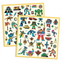 Stickers Robots métallisés Djeco Ikaipaka jeux & jouets Royan
